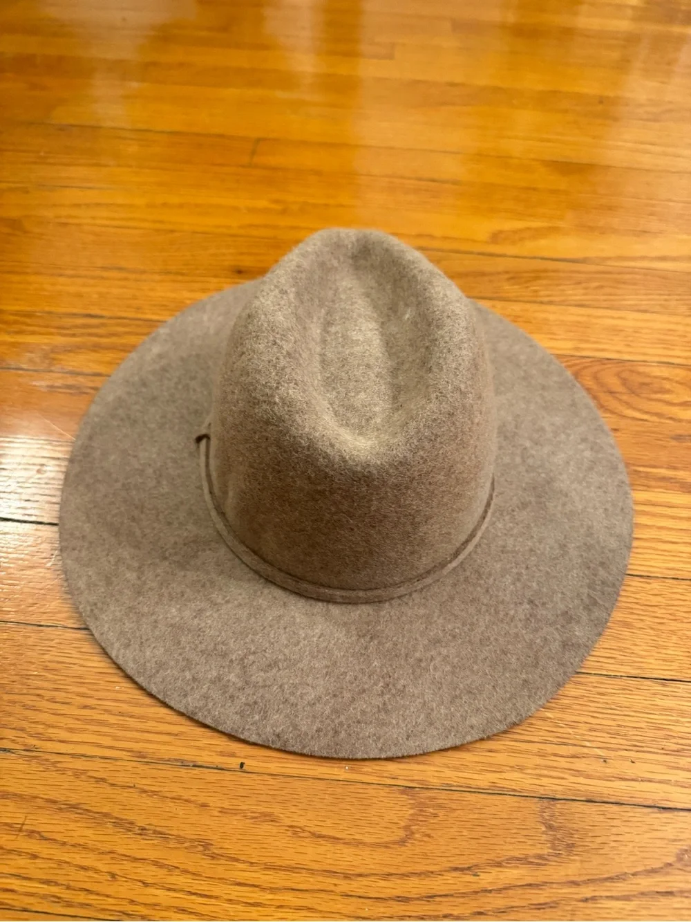 J.CREW Wide Brim Women’s Brown Solid Wool Felt Fedora Hat, Size S-M